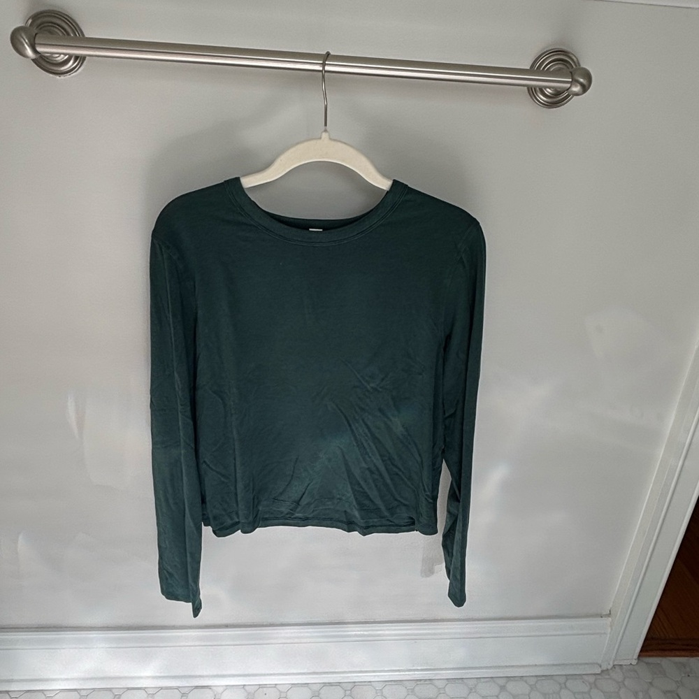Lululemon Athletica Green Fitted Long Sleeve Hoodie